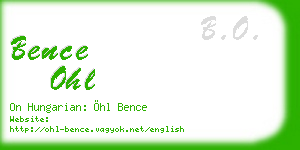 bence ohl business card